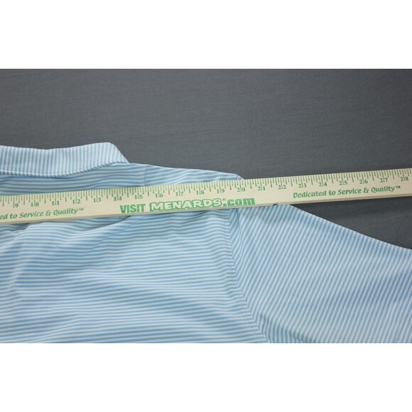 Peter Millar Polo Golf Shirt Striped Summer Comfort Blue Striped LOGO Stretch XL - Picture 5 of 11